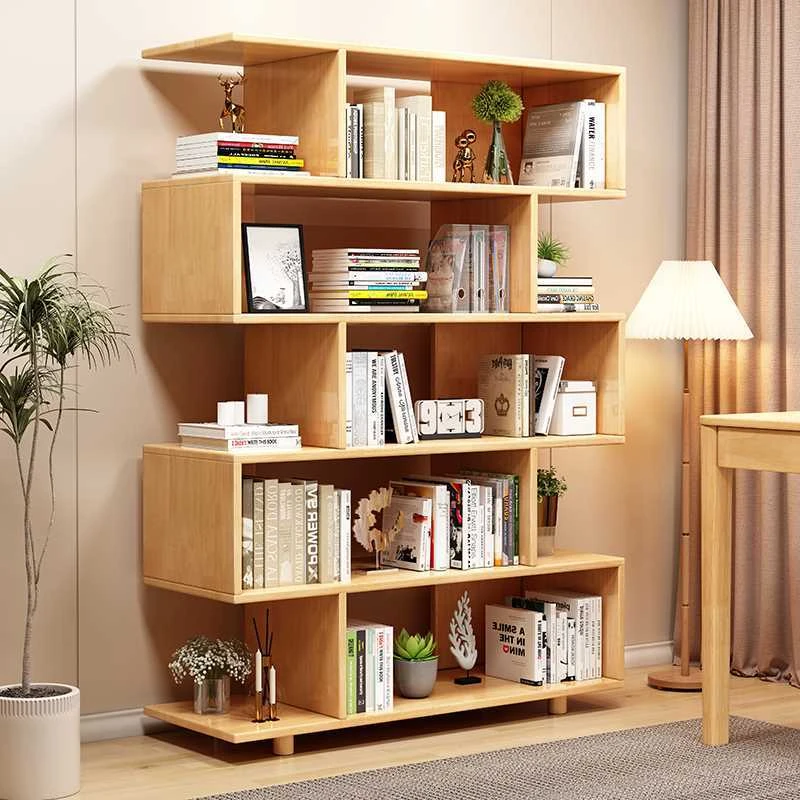 实木书架家用靠墙创意架多层收纳简约置物架客厅书房简易小书柜