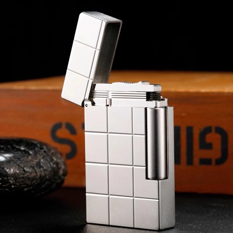 法国都柏特朗声打火机正品充气纯铜个性朗声侧滑经典大气打火机