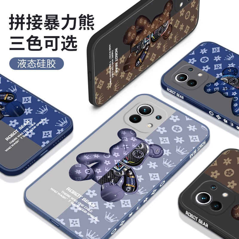 iPhone15promax潮牌暴力熊手机壳苹果14/13/12磨砂肤感全包保护壳