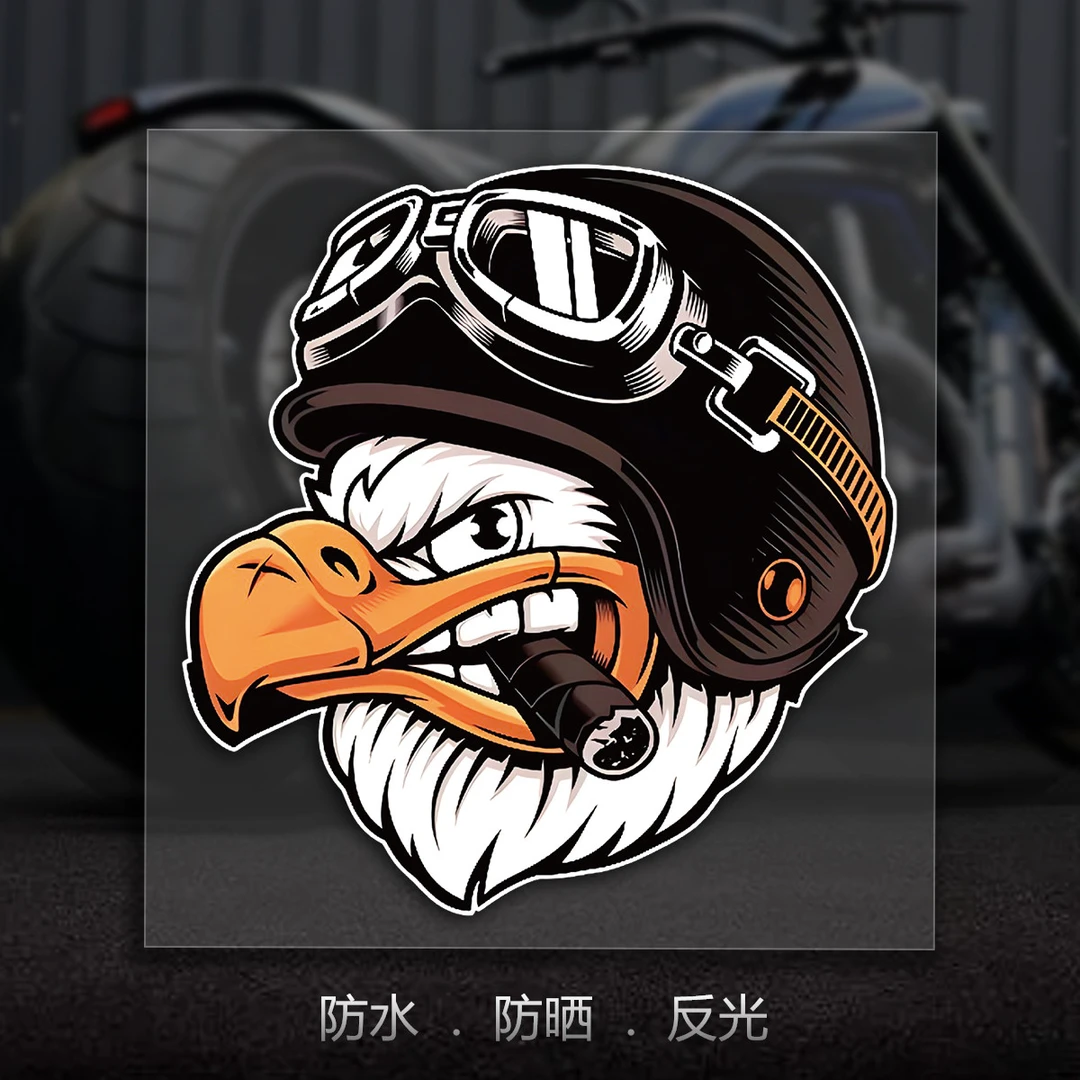 复古车贴汽车贴纸个性创意鹰头摩托电动车防水装饰贴花划痕遮挡