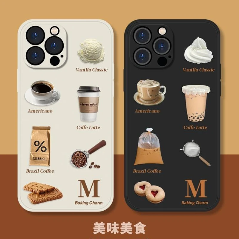 ins风小众复古咖啡手机壳适用13苹果14华为p50荣耀vivox80红米k40