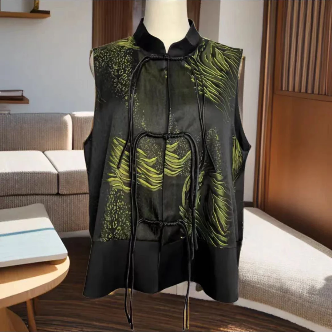 【红熹潮010】春季女士新中式风重工休闲显瘦洋气马甲设计师时尚