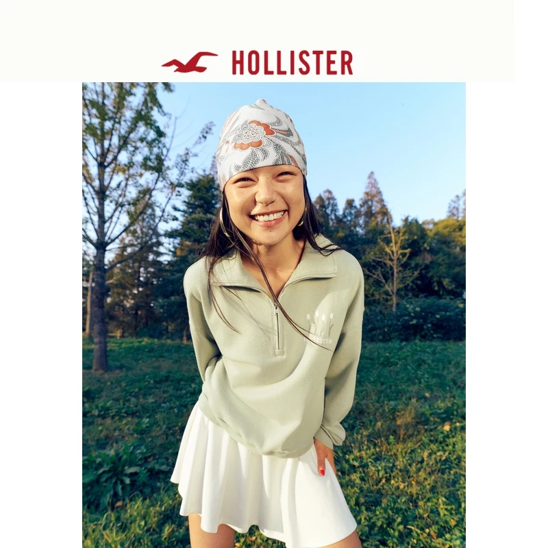Hollister24春经典LOGO毛圈布美式卫衣运动衫女装KI352-4090