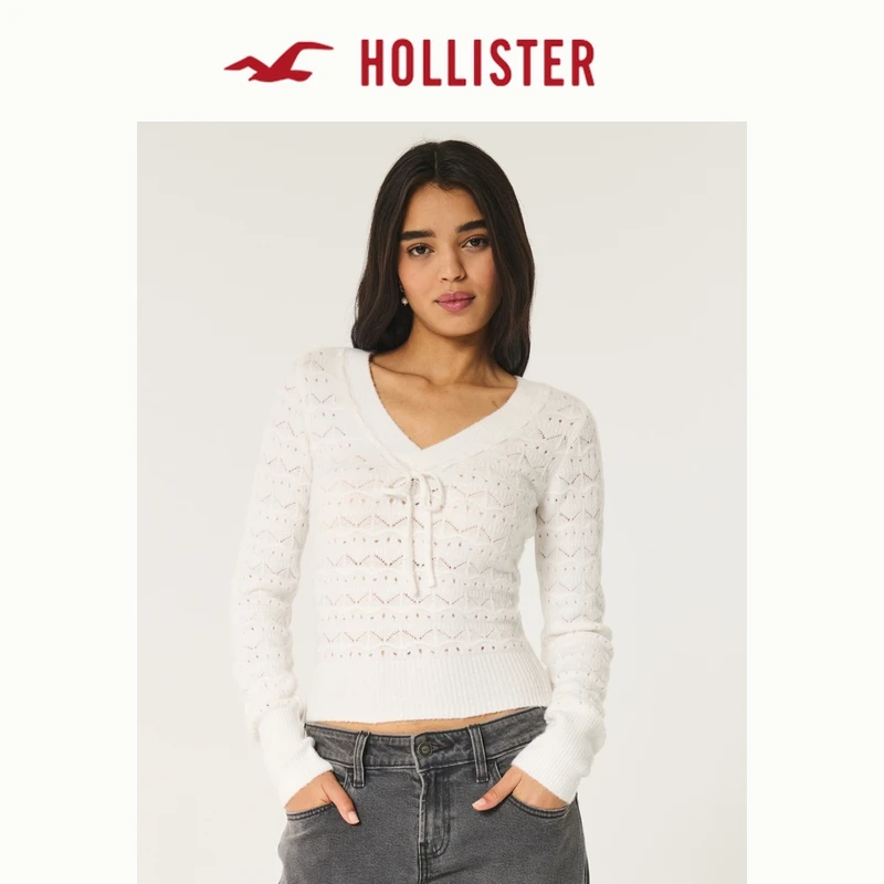 Hollister24款百搭法式打底针织毛衣小衫女装KI350-4264