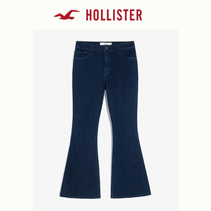 Hollister24辣妹复古修身喇叭牛仔裤长裤女装KI355-4263