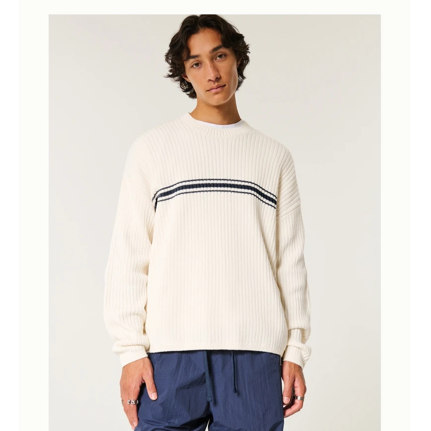 Hollister24秋冬款条纹套头针织衫男装320-4042