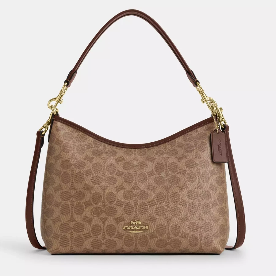 COACH/蔻驰Laurel女士经典老花棕色单肩斜挎包休闲