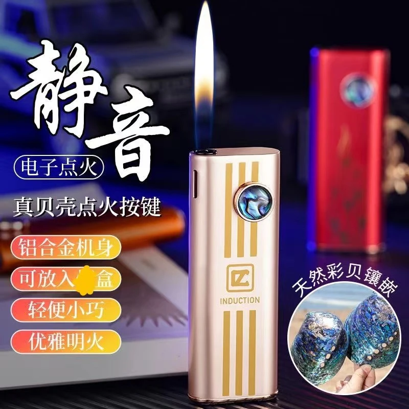 （小巧点火）经典普通猫眼静音打火机合金材质酷炫造型明火便捷火机