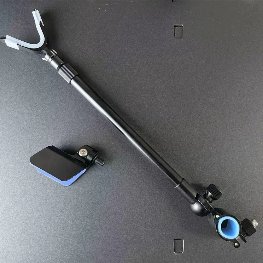 鱼竿架杆后挂天线钓鱼炮台支架配件通用铝镁合金自动回弹头