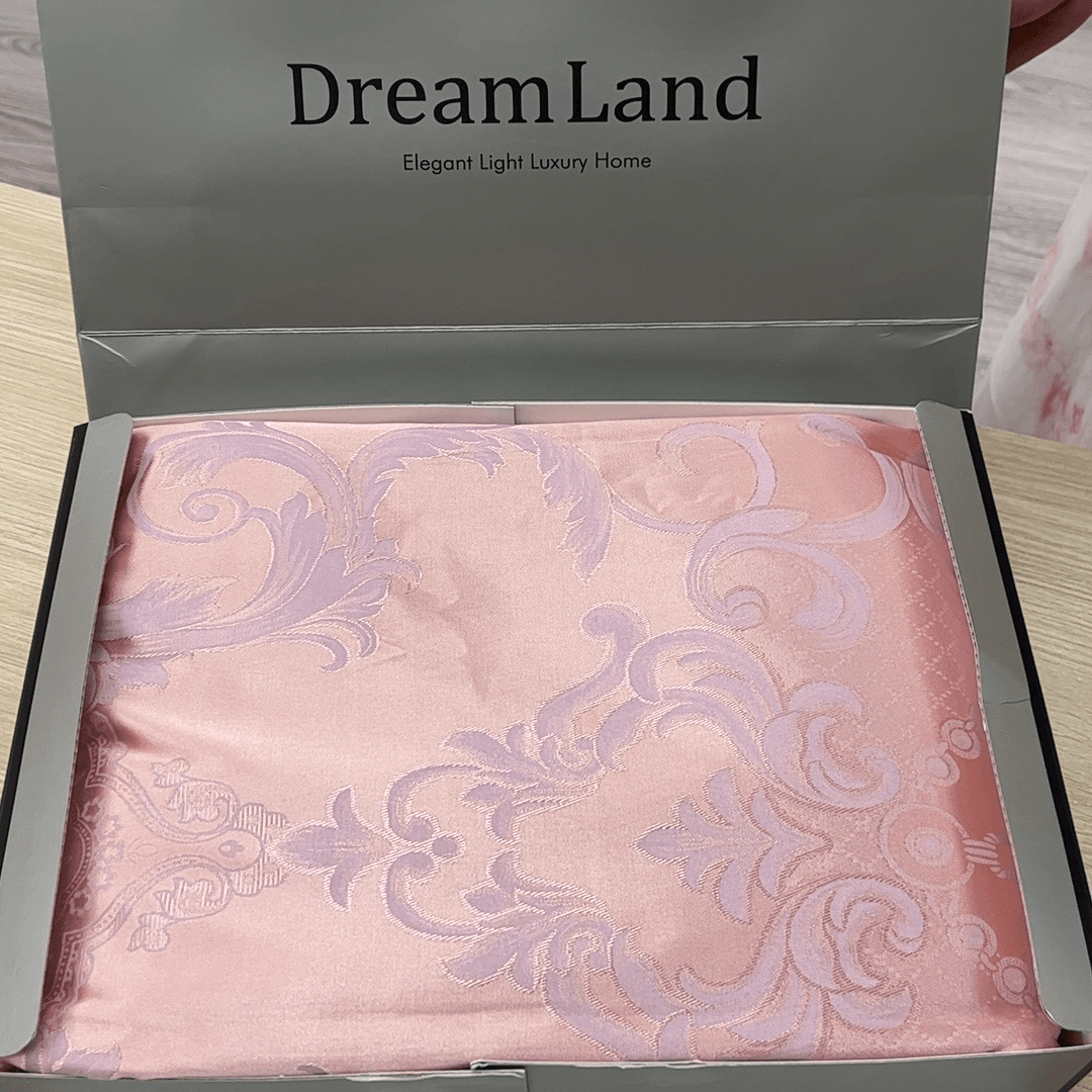 高定欧式全棉贡缎提花双层宽边工艺定制四件套-摩纳哥-粉