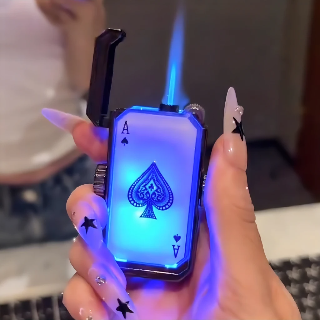 创意旋转解压打火机炫酷跑马灯个性防风直冲男士高档送礼