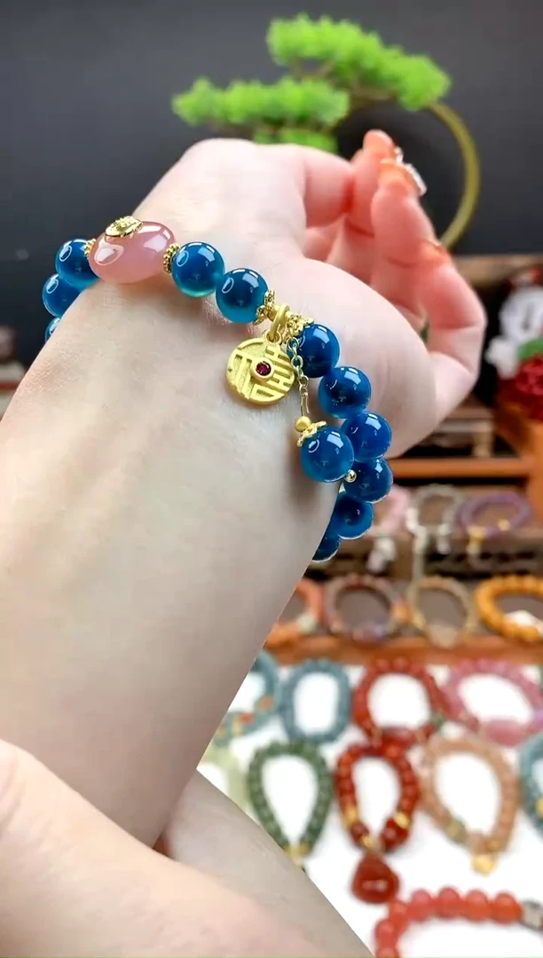 【闪购商品】玛瑙手链未镶嵌（多样性发货）蓝糖心牌子