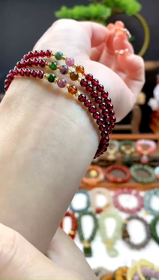【闪购商品】石榴石手串未镶嵌（多样性发货）三圈石
