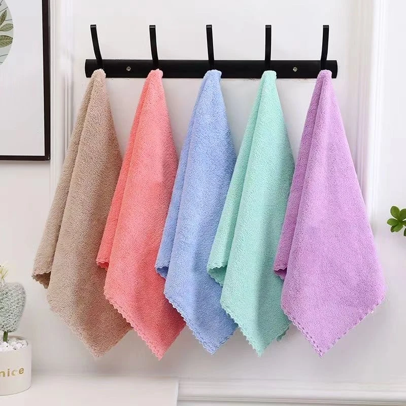 高端珊瑚绒吸水毛巾简约速干纯色家用超柔洗澡柔软