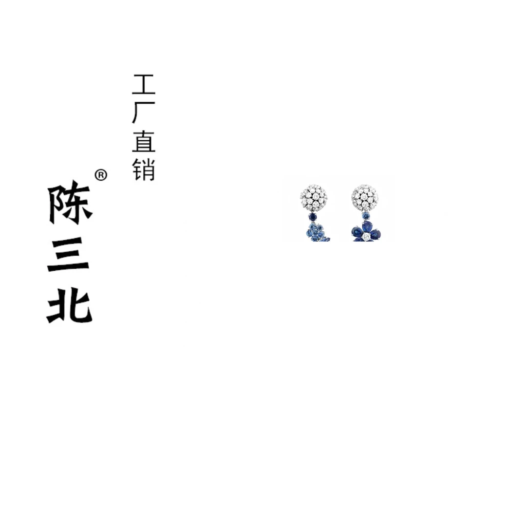 925银耳饰 陈三北 306 高级定制重工高定花朵长耳环