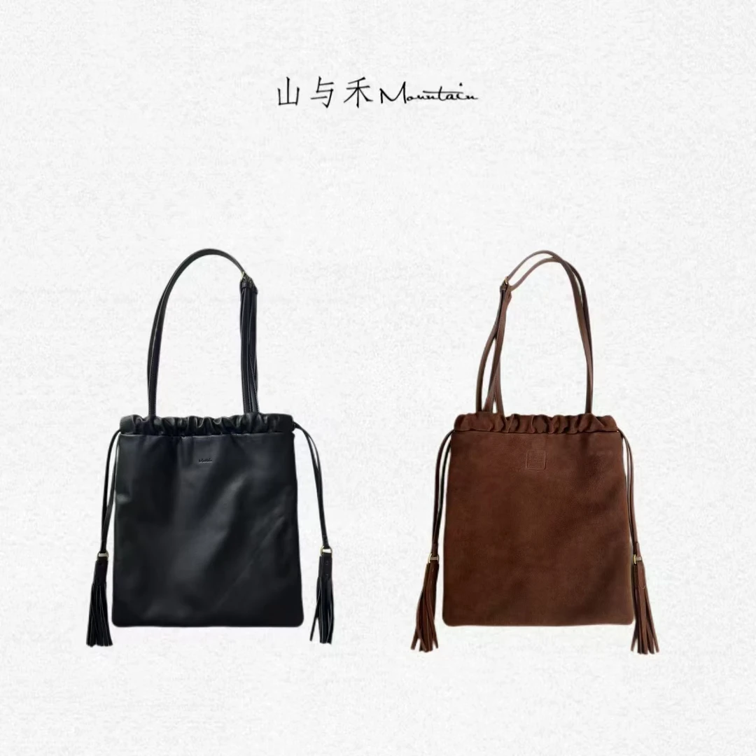 山与禾「巴黎流苏」抽绳 单肩 斜挎包