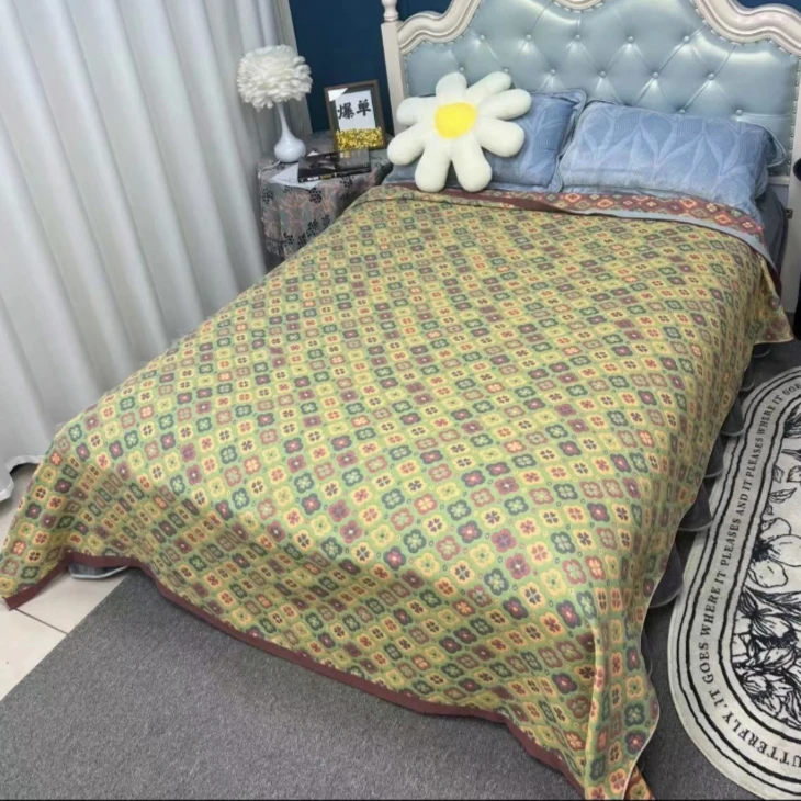 【四叶草】1.5*2双面透气机洗吸汗四季纱布床盖