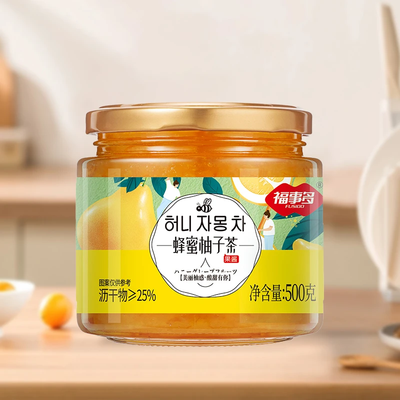 福事多蜂蜜柚子茶500g罐装冲饮即饮冲泡健康冬夏季热饮果茶营养cs