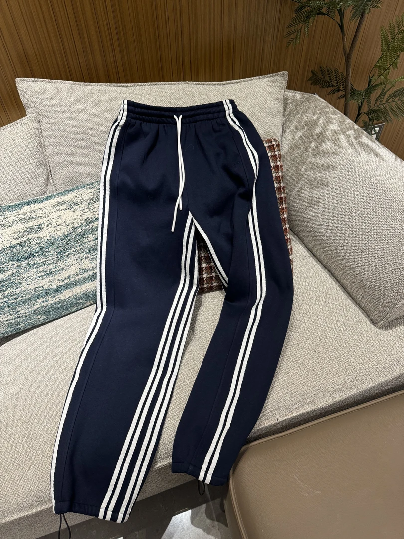 h5817 2024秋冬 加绒加厚慵懒风侧边条纹卫裤