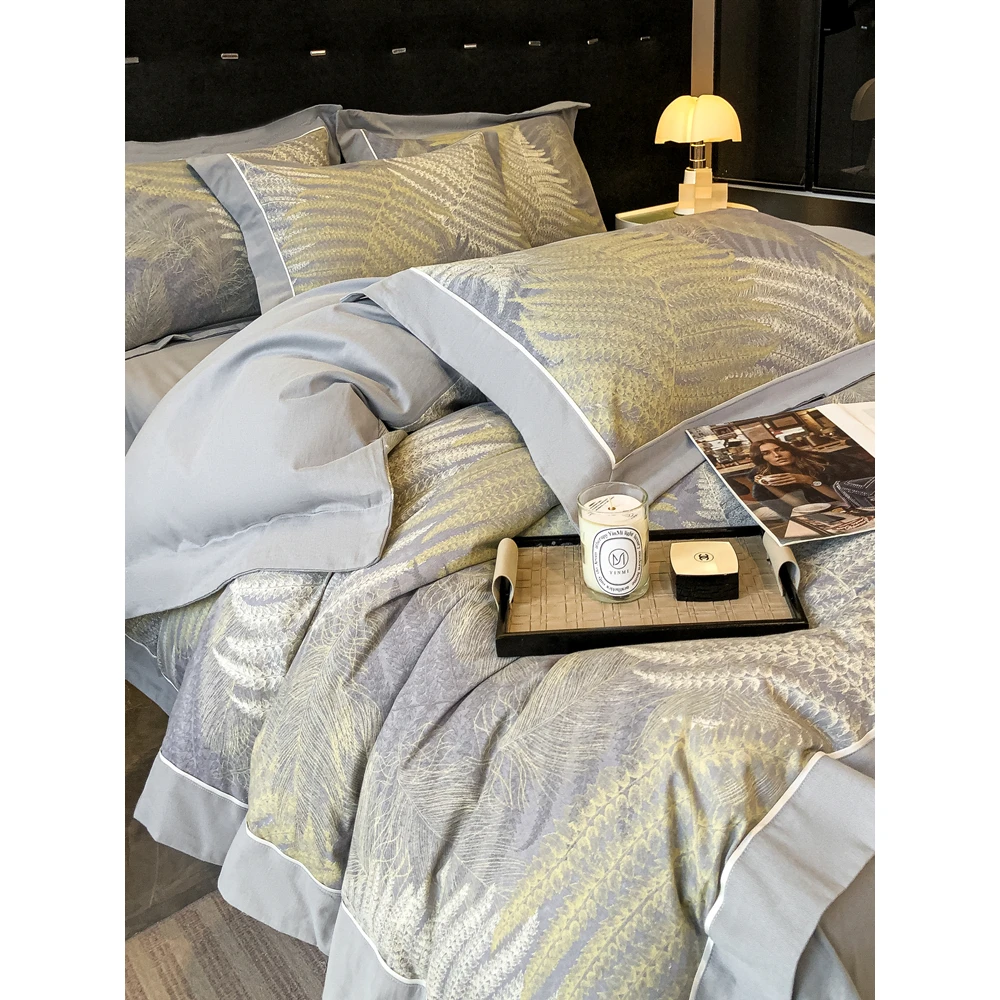 水星系列高端家纺复古风高端180支加厚纯棉四件套100全棉磨毛床单