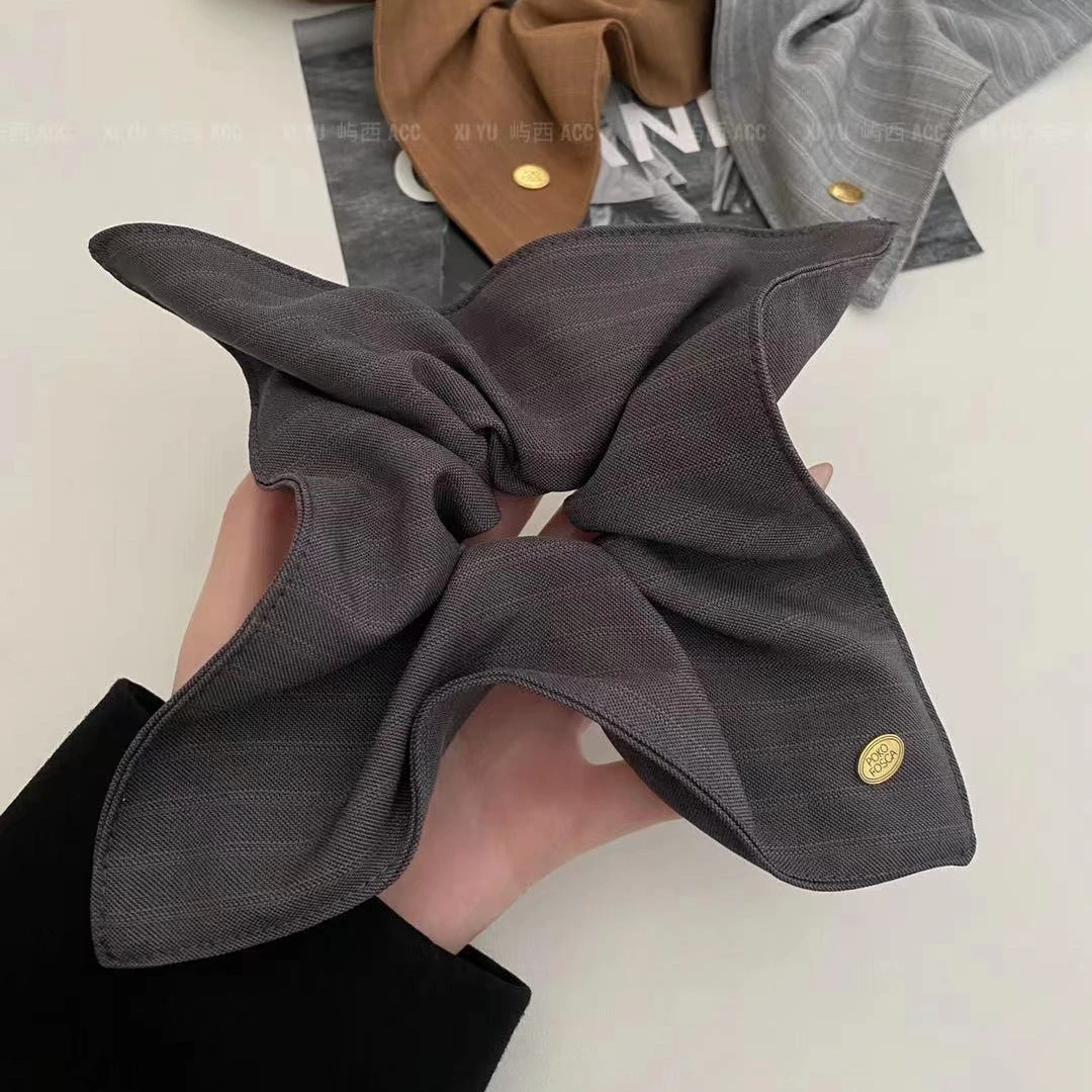 韩国高级方巾大肠发圈女简约慵懒风低丸子发绳秋冬百搭扎头发发饰