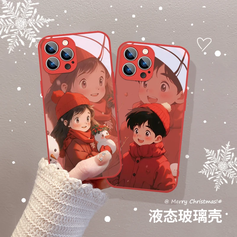 秋冬情侣适用苹果华为小米vivooppo新年喜庆卡通男女高颜值手机壳