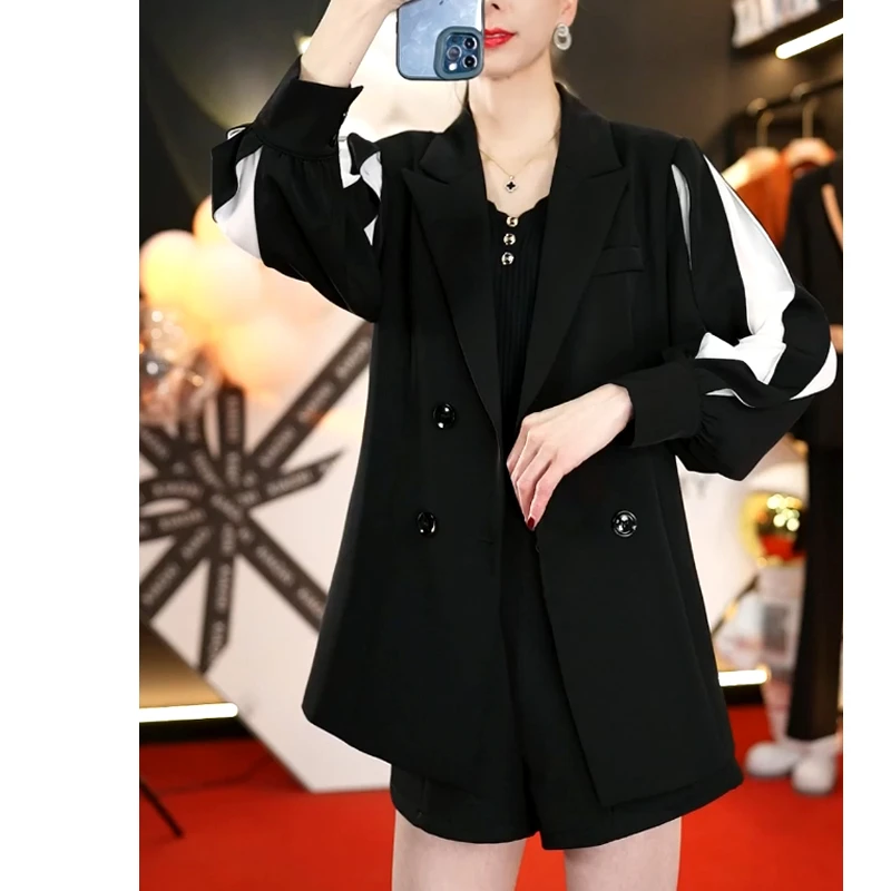 韩版小西装外套女时尚风褶袖轻薄春夏新款气质百搭西服上衣A001