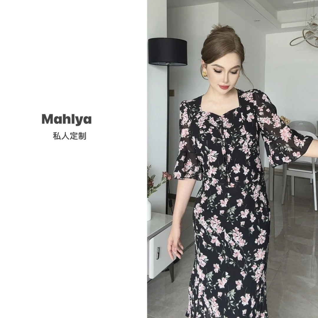 Mahlya-碎花名媛风两件套套装9006