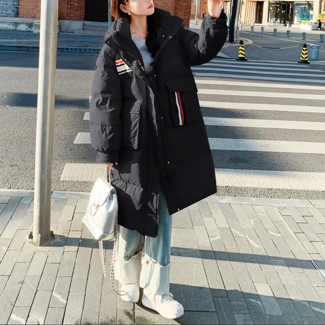 （假一赔三）90白鸭绒!女士中长款连帽羽绒服KL01/BC