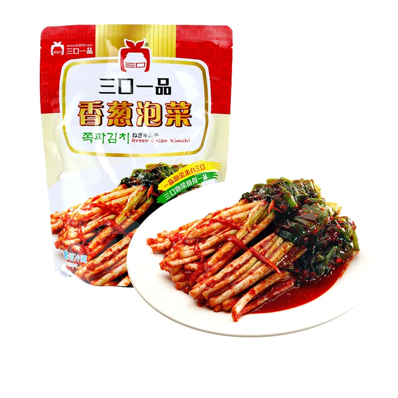 三口一品韩式小葱泡菜415g/袋 辣白菜延边袋装新鲜下饭菜
