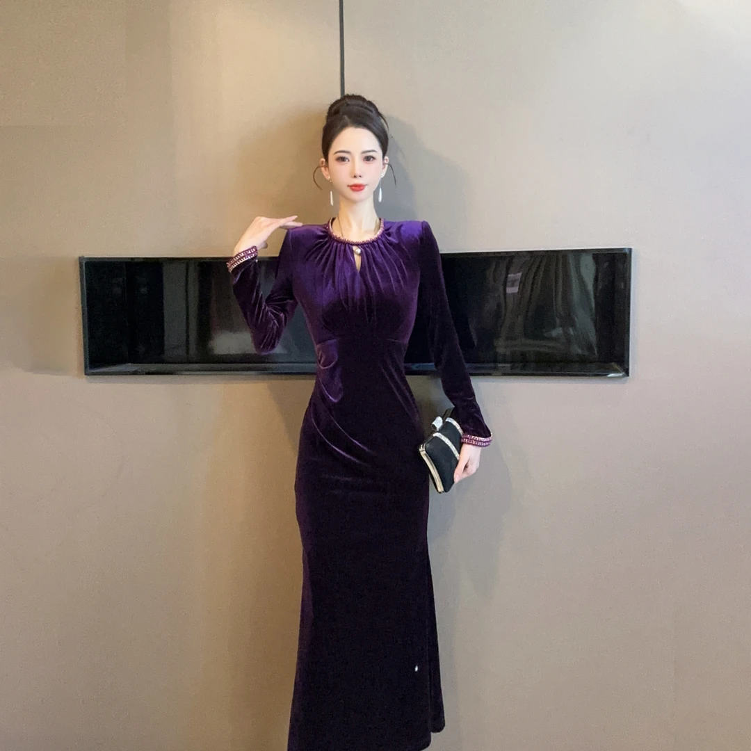 【设计师定制】新款修身显瘦气质轻奢名媛高级感连衣裙21579