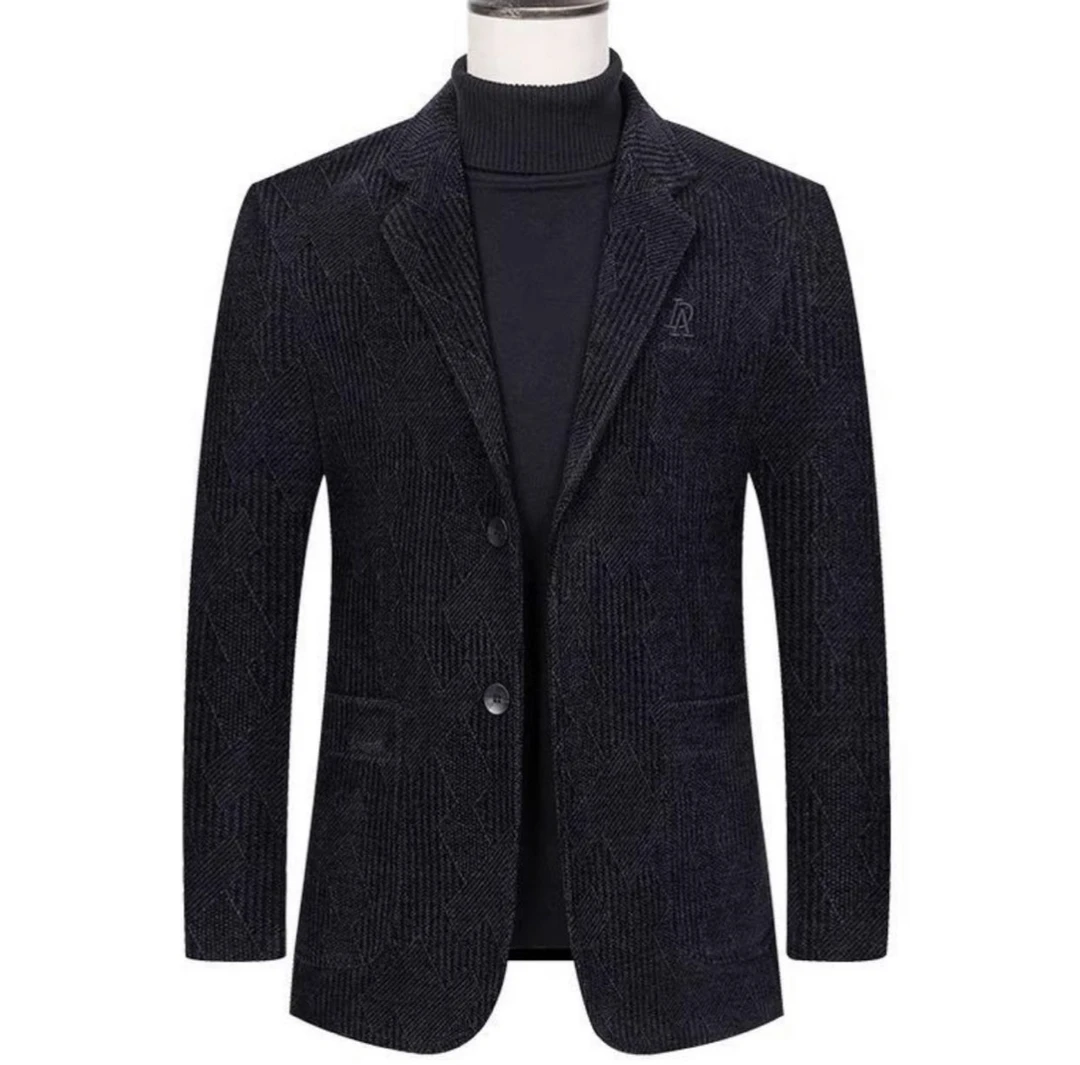 （7）千鼎鹿雪尼尔中国结毛呢秋冬厚款中老年休闲爸爸装加厚秋冬季