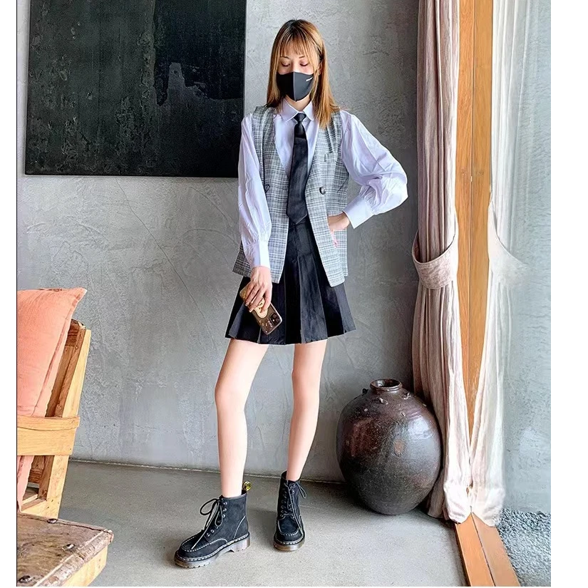 1601固特异工艺靴秋冬机车靴英伦真皮马丁靴头层牛皮