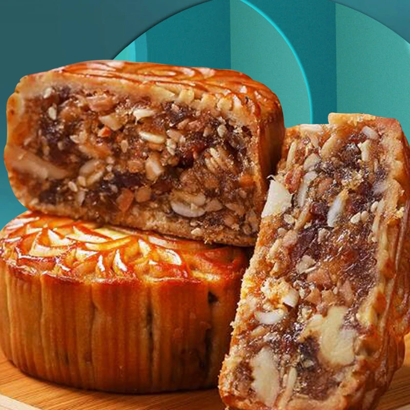 传统五仁月饼中秋月饼礼盒装精美包装五仁广式月饼批发糕点团购
