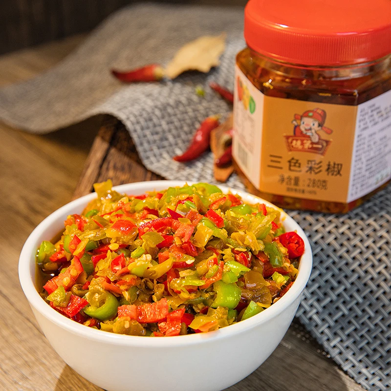 湖南三椒辣椒酱鲜辣萝卜干辣椒面葱油酱280g萝卜干辣椒面葱油酱