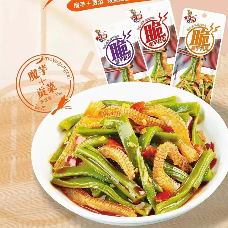 艾妍魔芋贡菜香辣蒜香酸辣网红好吃下饭拌饭咸菜贡菜即食小吃零食