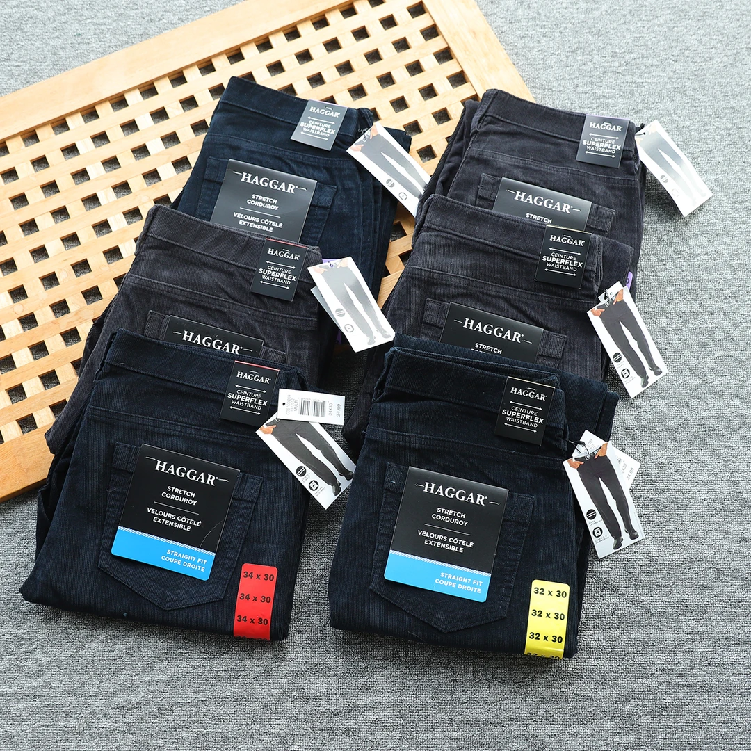 老美单 男士灯芯绒直筒休闲长裤 时尚百搭