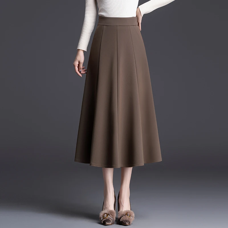 八片裙垂感半身裙女春夏冰凉丝百搭显瘦长裙休闲西装裙高腰a字裙