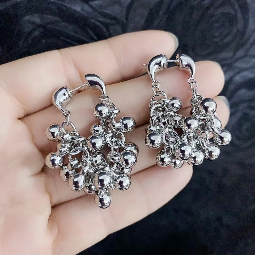 铜合金耳饰 个性球串串性感流苏两戴耳环葡萄串串耳坠