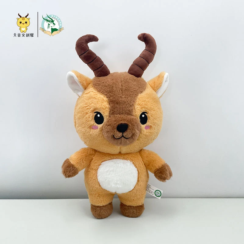 菩小羚毛绒玩偶普氏原羚公仔西宁野生动物园生态文创