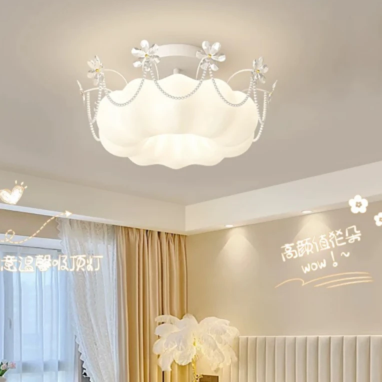 奶油个性洋气珍珠南瓜卧室灯