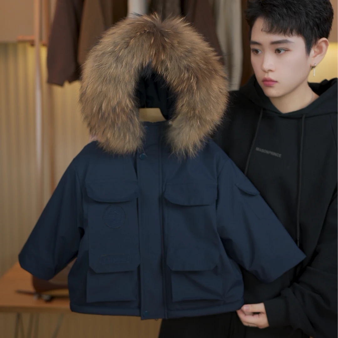 【小蛋壳】【现货】儿童冬季韩版大毛领外套加绒夹棉加厚派克服