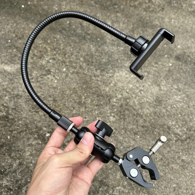 床头懒人支架金属软管上下铺平板夹直播支撑架护理床护栏手机支架