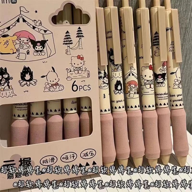 超软三丽鸥绵绵笔黑色ins风高颜值st头超顺滑黑色少女心速干黑笔