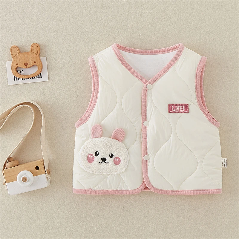 婴儿加棉保暖马甲秋冬季宝宝夹棉背心儿童坎肩马夹新生儿上衣护肚