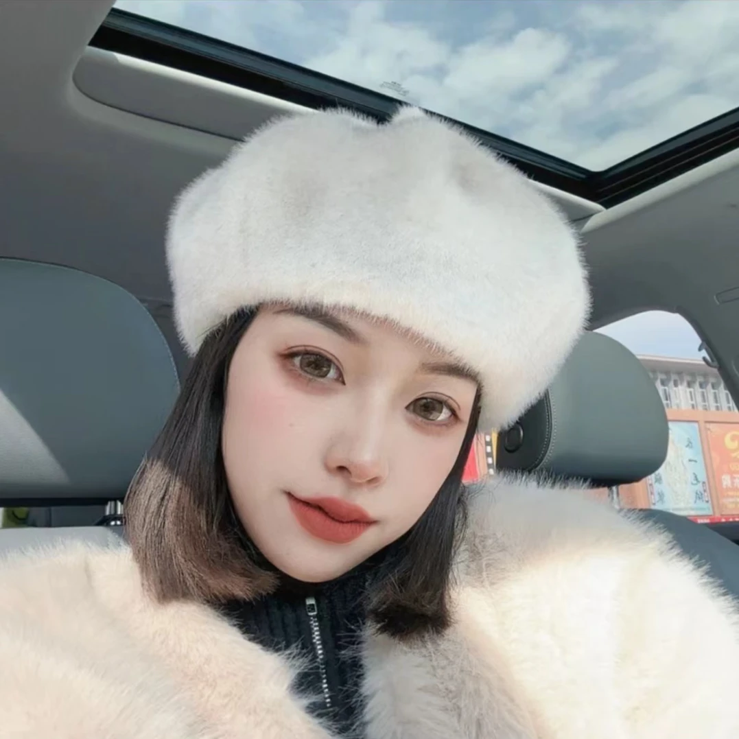 帽子女贝雷帽秋冬毛画家帽日系复古百搭蓓蕾大头南瓜帽网红新韩版