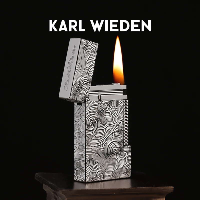 卡尔威登梵高星空--经典手工制作高档雕花朗声火机侧滑火机打火机