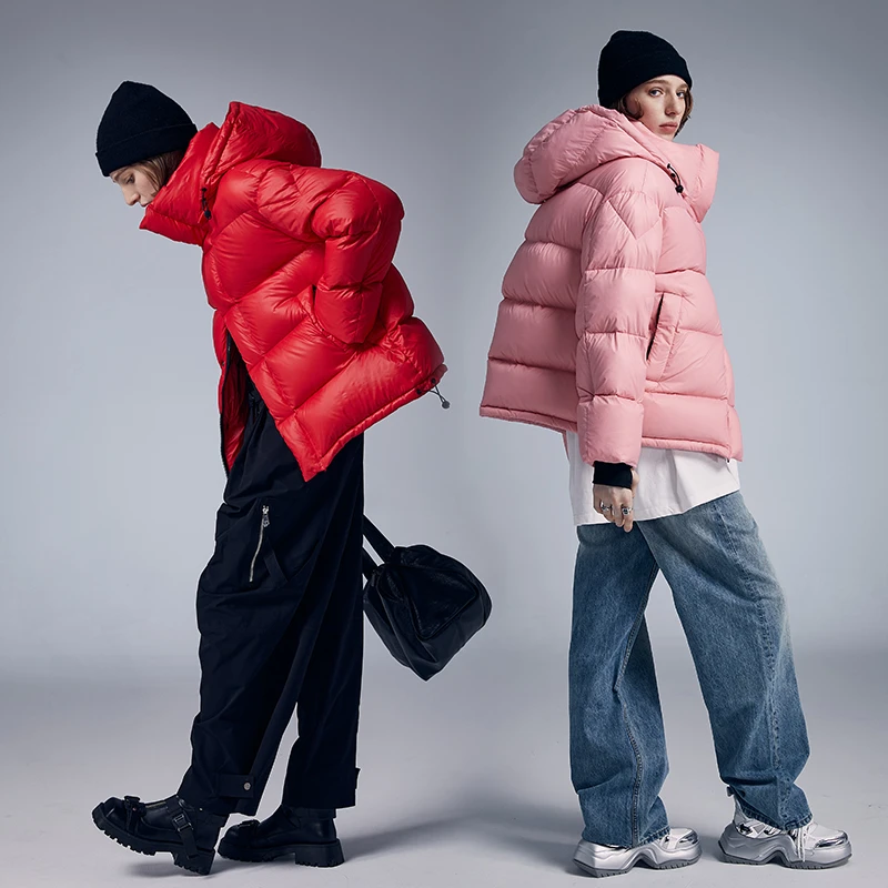 Black&color 可拆卸连帽2025新款冬天时尚保暖短款男女同款羽绒服