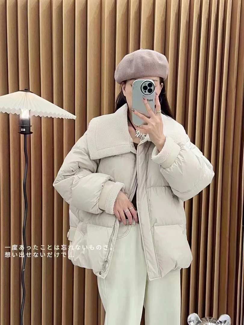 拼接短款外套棉服9003
