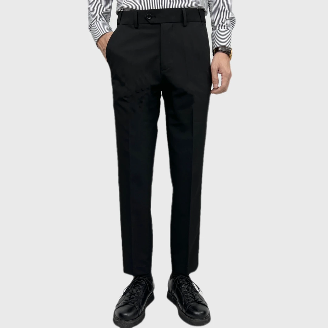 （）时尚商务男士垂感修身西裤微弹抗皱免烫松紧休闲腰百搭西装